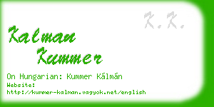 kalman kummer business card