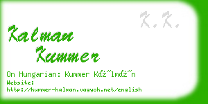 kalman kummer business card